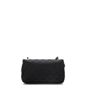 Vintage CC Chain Flap Bag Quilted Satin Mini