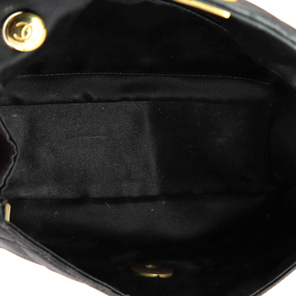 Vintage CC Chain Flap Bag Quilted Satin Mini