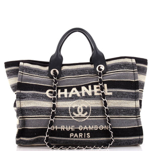 Deauville Tote Stripe Canvas Medium