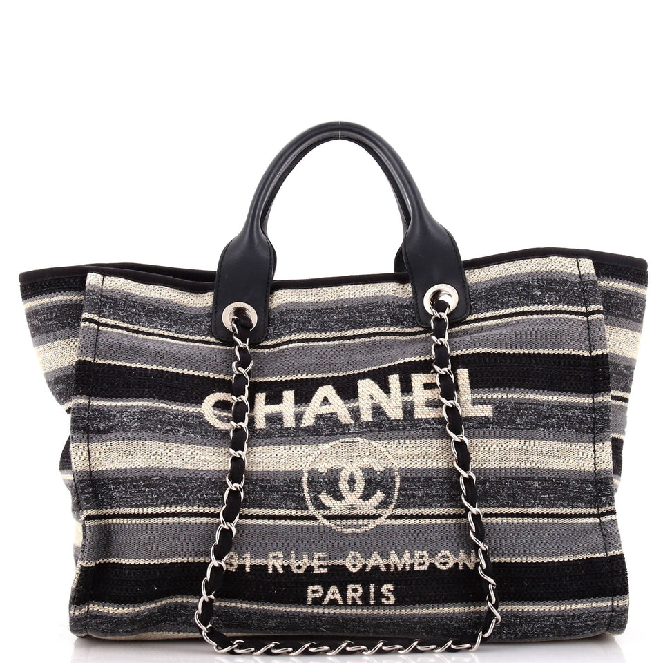 Deauville Tote Stripe Canvas Medium