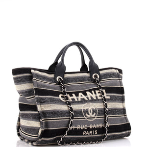 Deauville Tote Stripe Canvas Medium