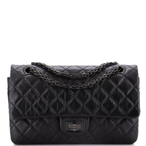 So Black Reissue 2.55 Flap Bag Quilted Aged Calfskin 225