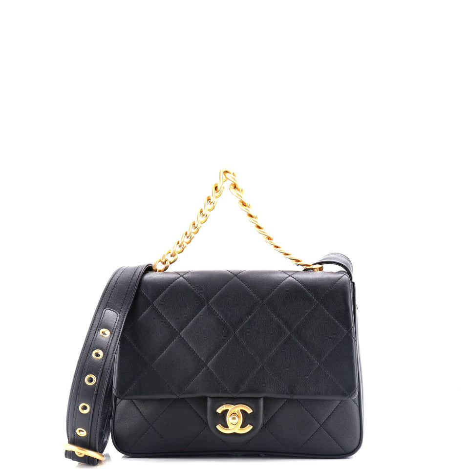 Easy Mood Flap Bag Quilted Calfskin Medium