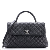 Coco Top Handle Bag Quilted Caviar Medium