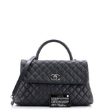 Coco Top Handle Bag Quilted Caviar Medium