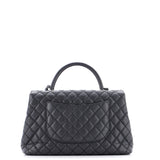Coco Top Handle Bag Quilted Caviar Medium
