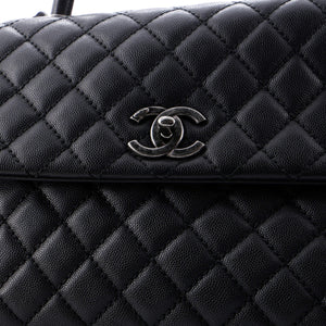 Coco Top Handle Bag Quilted Caviar Medium