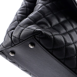 Coco Top Handle Bag Quilted Caviar Medium