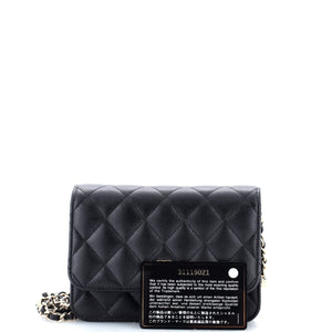 Wallet on Chain Quilted Caviar Mini