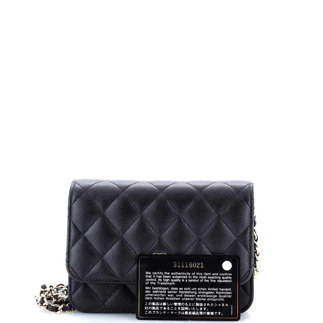 Wallet on Chain Quilted Caviar Mini