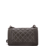 Boy Flap Bag Studded Quilted Distressed Calfskin Old Medium