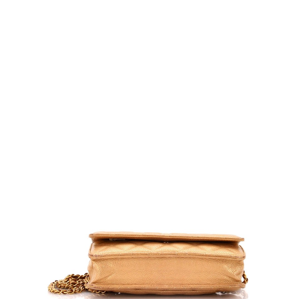 Wallet on Chain Quilted Caviar