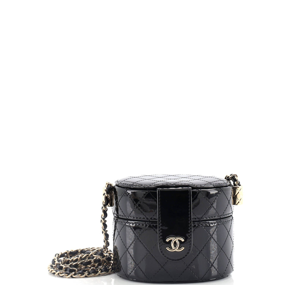 CC Allure Vanity Case with Chain Quilted Patent Mini