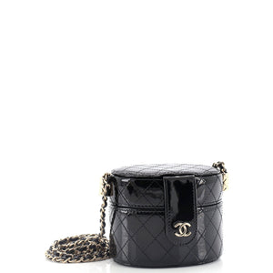 CC Allure Vanity Case with Chain Quilted Patent Mini