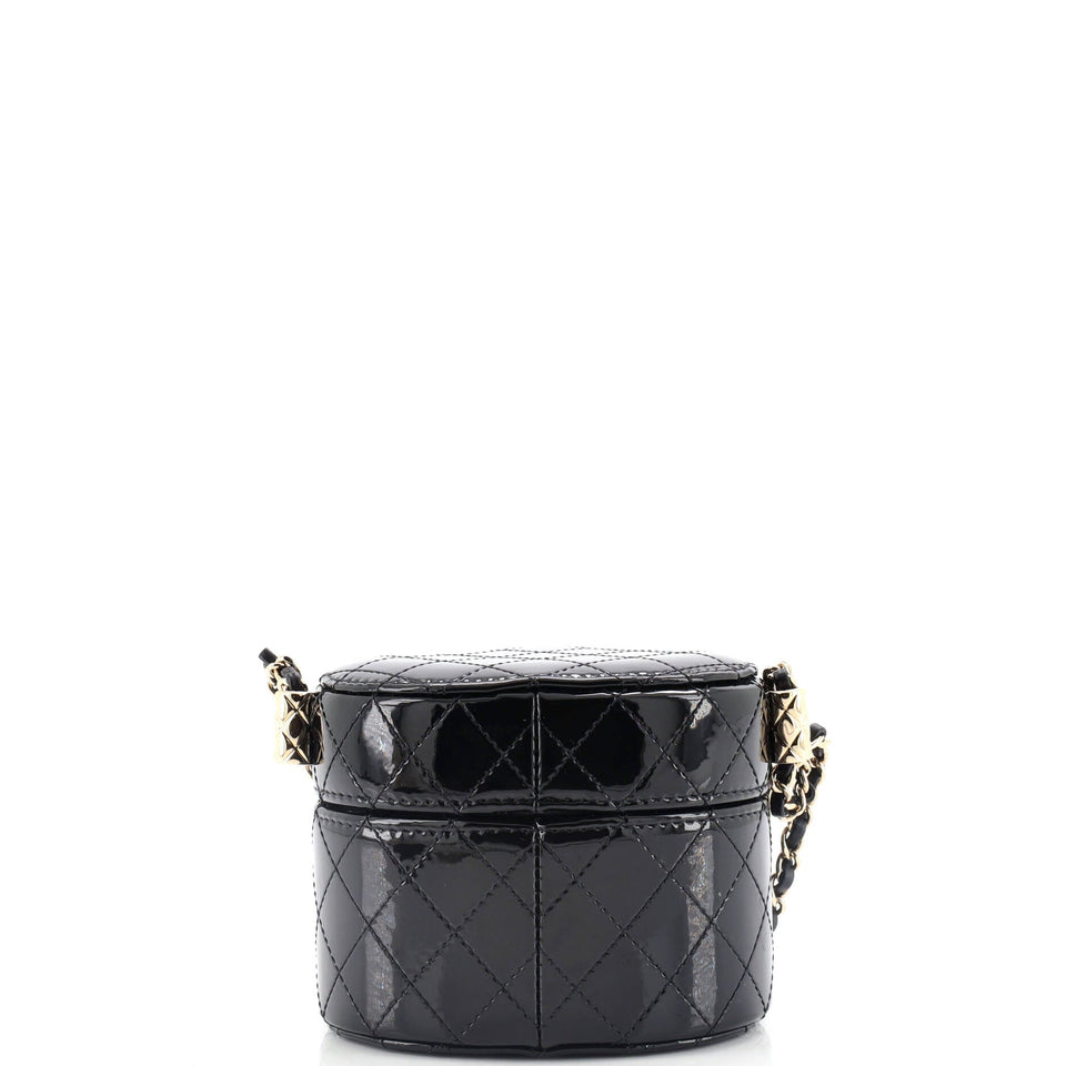 CC Allure Vanity Case with Chain Quilted Patent Mini