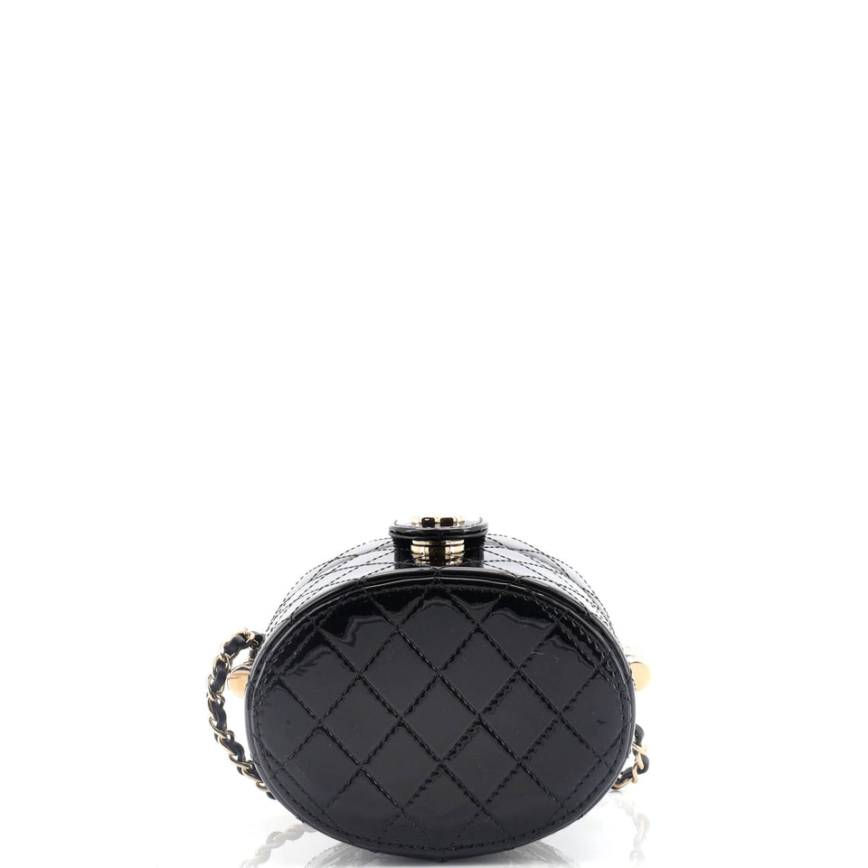 CC Allure Vanity Case with Chain Quilted Patent Mini