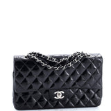 Classic Double Flap Bag Quilted Crinkled Patent Medium