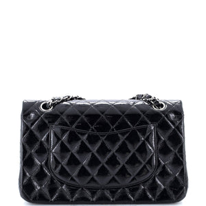 Classic Double Flap Bag Quilted Crinkled Patent Medium