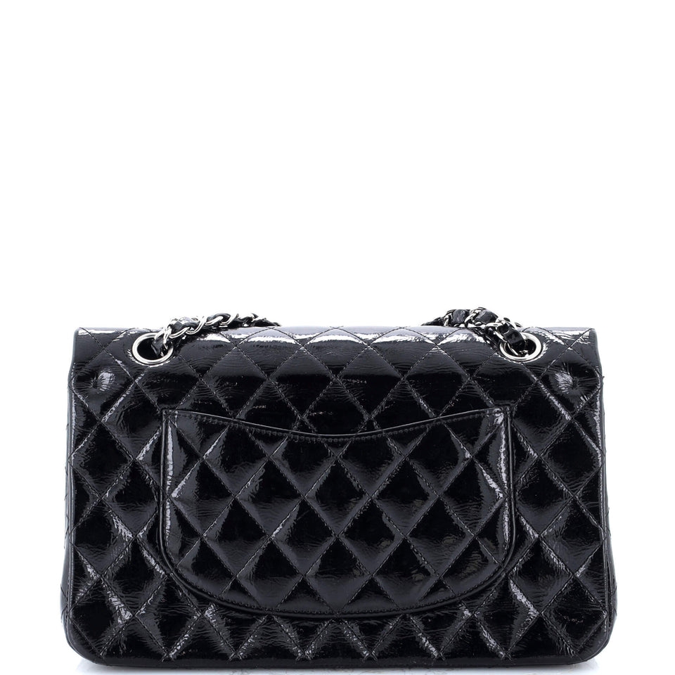 Classic Double Flap Bag Quilted Crinkled Patent Medium