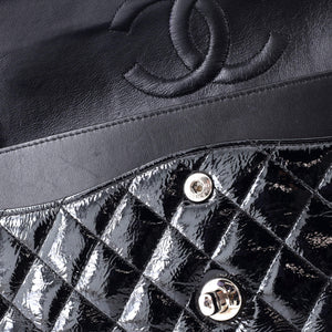 Classic Double Flap Bag Quilted Crinkled Patent Medium