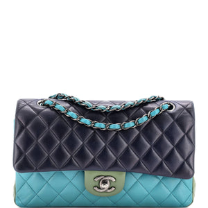 Tricolor Classic Double Flap Bag Quilted Lambskin Medium