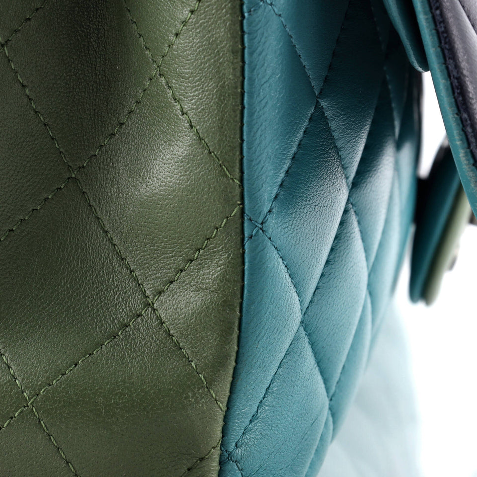 Tricolor Classic Double Flap Bag Quilted Lambskin Medium