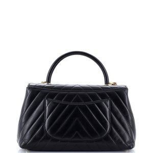 Coco Top Handle Bag Chevron Calfskin Small