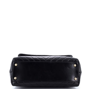 Coco Top Handle Bag Chevron Calfskin Small