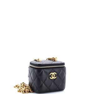Sweet Heart Vanity Case with Chain Quilted Caviar Mini