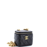 Sweet Heart Vanity Case with Chain Quilted Caviar Mini