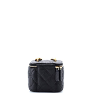 Sweet Heart Vanity Case with Chain Quilted Caviar Mini