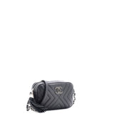 CC Tassel Camera Bag Diagonal Chevron Calfskin Mini