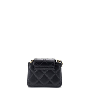 CC Accordion Round Flap Clutch with Chain Quilted Lambskin Mini