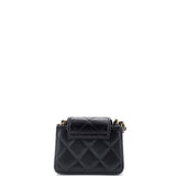 CC Accordion Round Flap Clutch with Chain Quilted Lambskin Mini