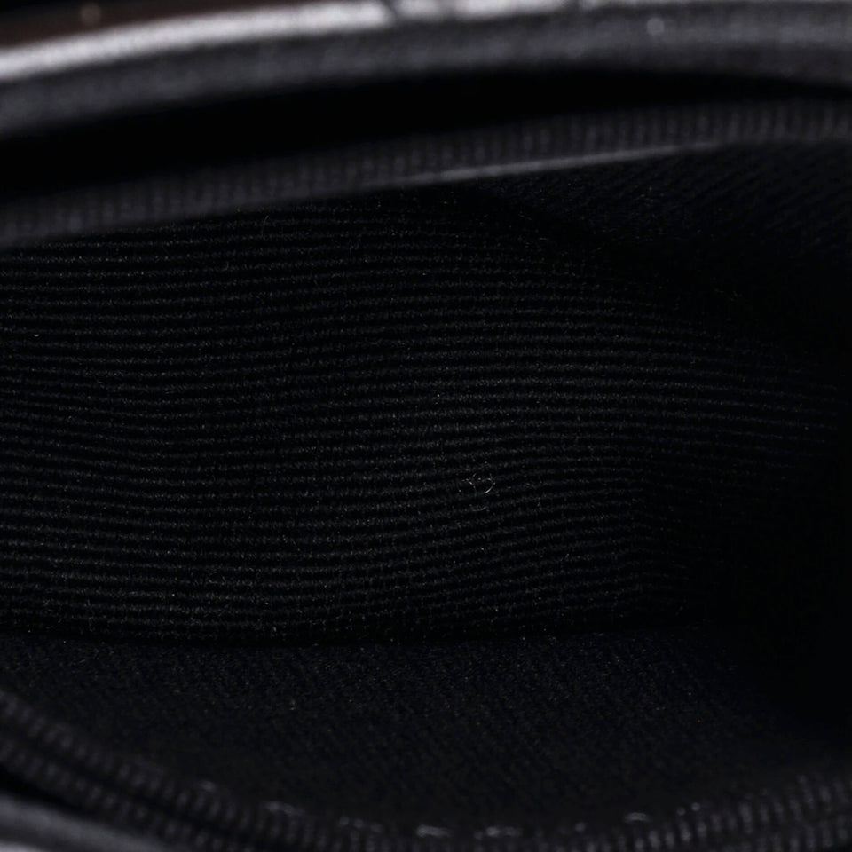CC Accordion Round Flap Clutch with Chain Quilted Lambskin Mini