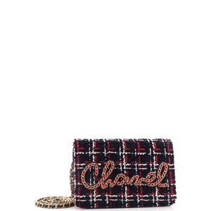 Chain Signe Wallet on Chain Quilted Tweed