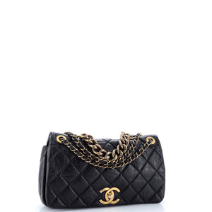 Pondichery Flap Bag Quilted Aged Calfskin Small
