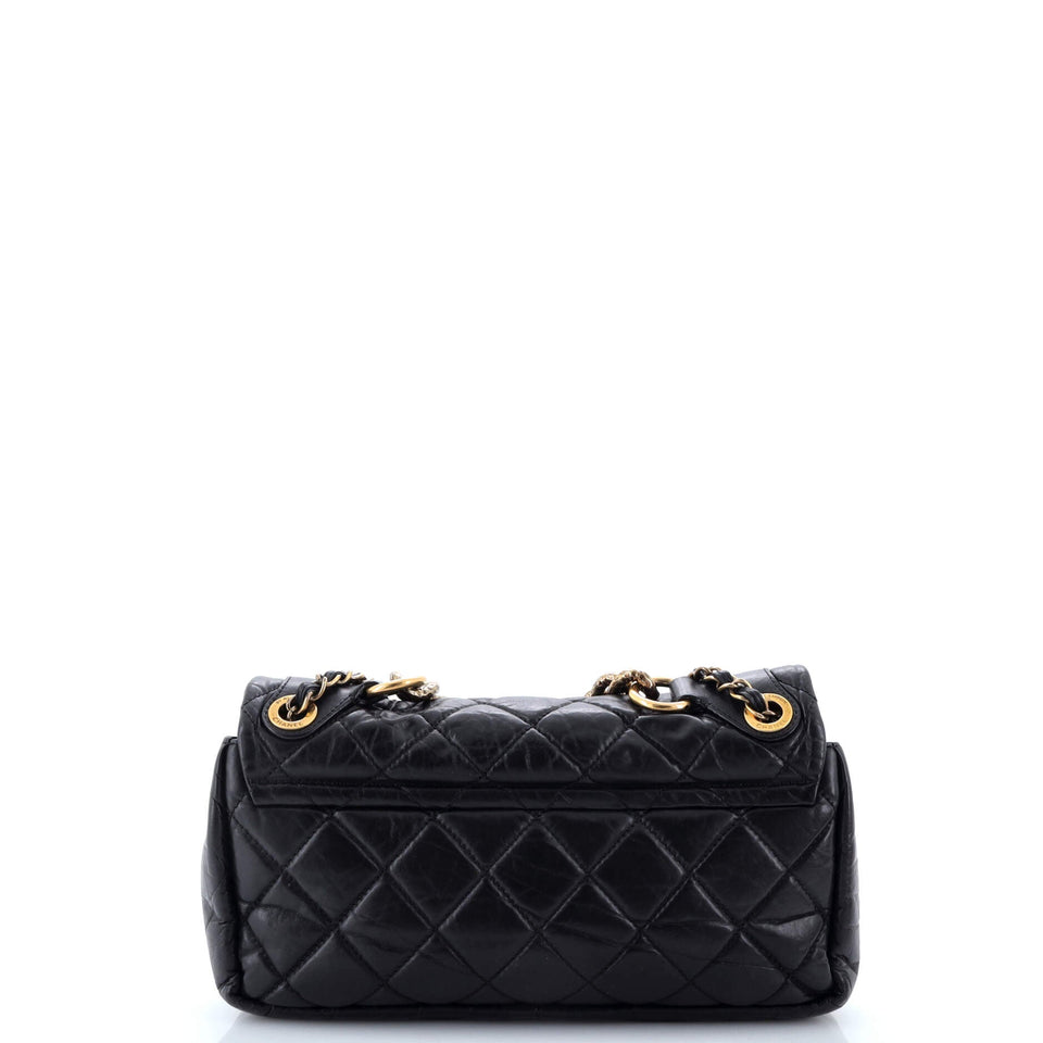 Pondichery Flap Bag Quilted Aged Calfskin Small