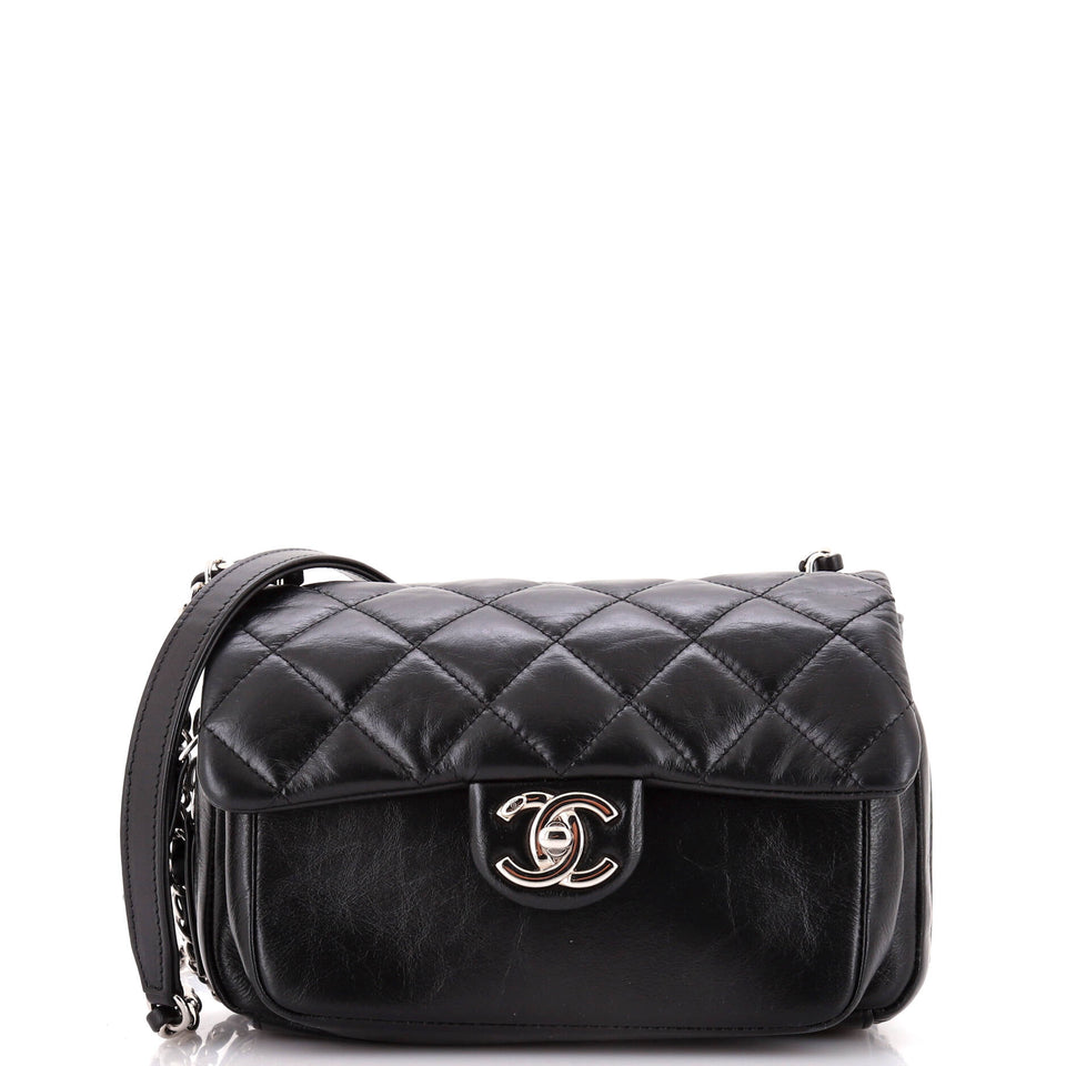 Express Zip Around CC Flap Bag Quilted Calfskin Small