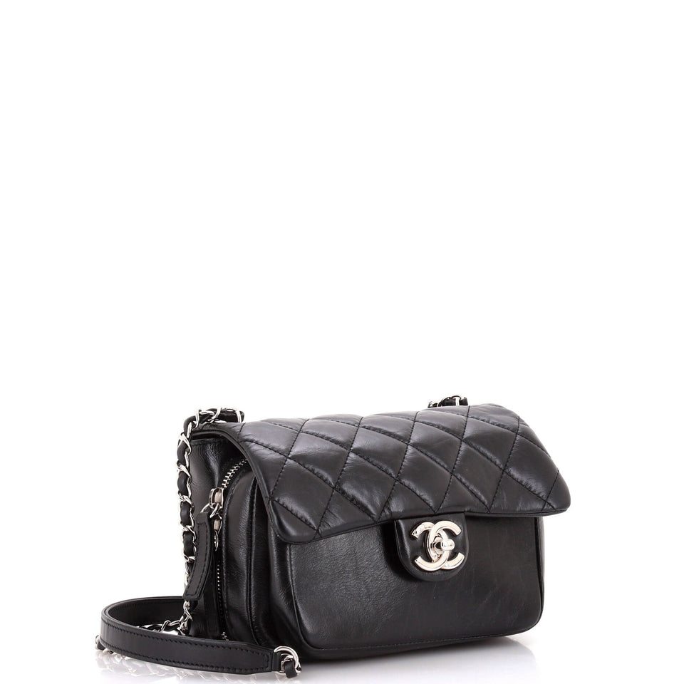 Express Zip Around CC Flap Bag Quilted Calfskin Small