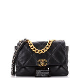 19 Flap Bag Quilted Leather Large