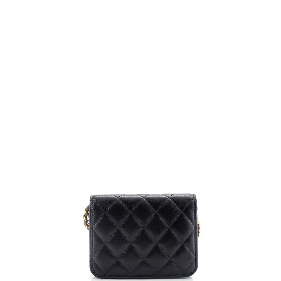 Maxi Pearl Clutch with Chain Quilted Lambskin Mini