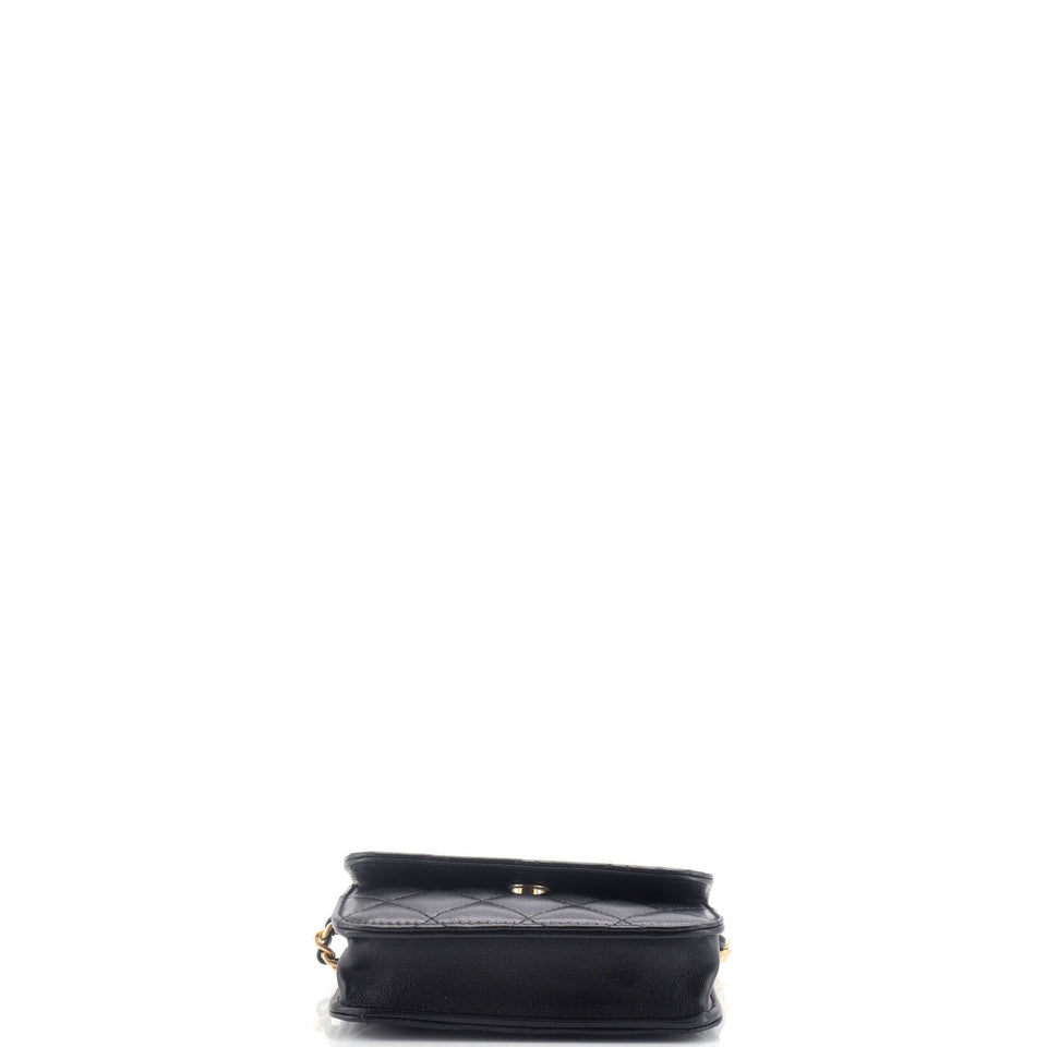 Maxi Pearl Clutch with Chain Quilted Lambskin Mini