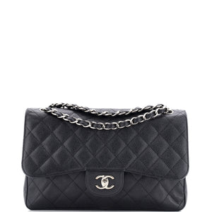 Vintage Classic Double Flap Bag Quilted Caviar Jumbo