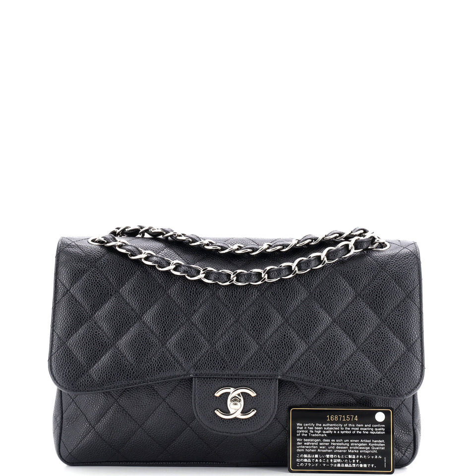 Vintage Classic Double Flap Bag Quilted Caviar Jumbo
