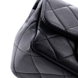 Oval Logo Chain Handle Flap Bag Quilted Lambskin Mini