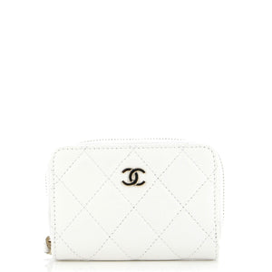 CC Zip Coin Purse Quilted Caviar Small