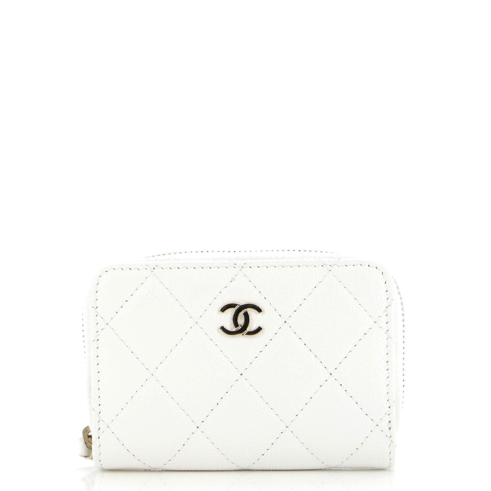 CC Zip Coin Purse Quilted Caviar Small
