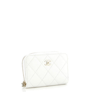 CC Zip Coin Purse Quilted Caviar Small