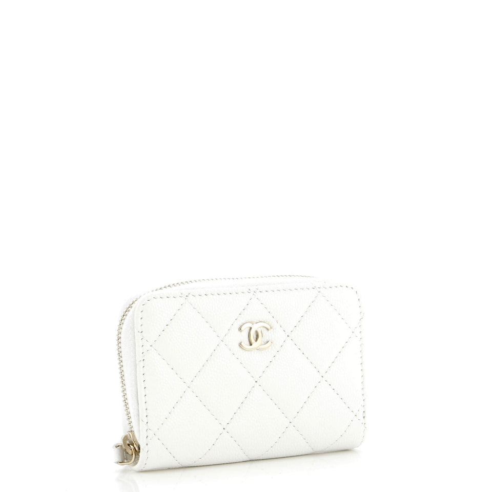 CC Zip Coin Purse Quilted Caviar Small